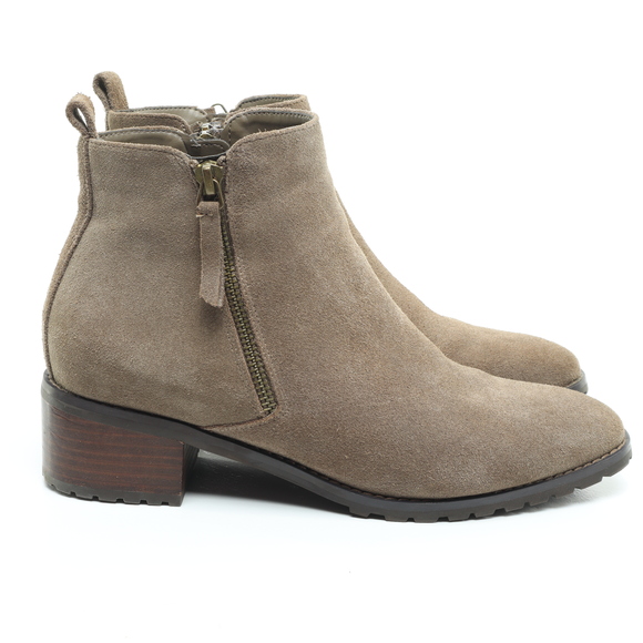 Blondo Samara Waterproof Suede Leather Ankle Boots Women 9.5 Gray/Brown - Picture 3 of 16